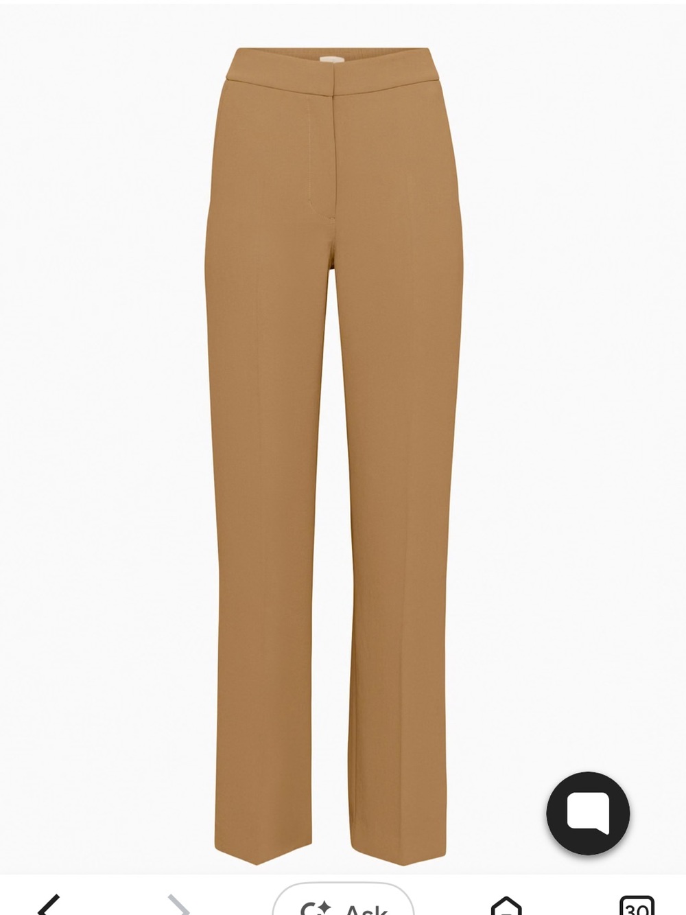 Aritzia Wilfred Wide-Leg High-Rise Pants — Camel/Tan